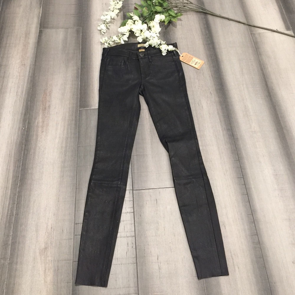 NWT True Religion Hall Super Skinny Blk Leather
